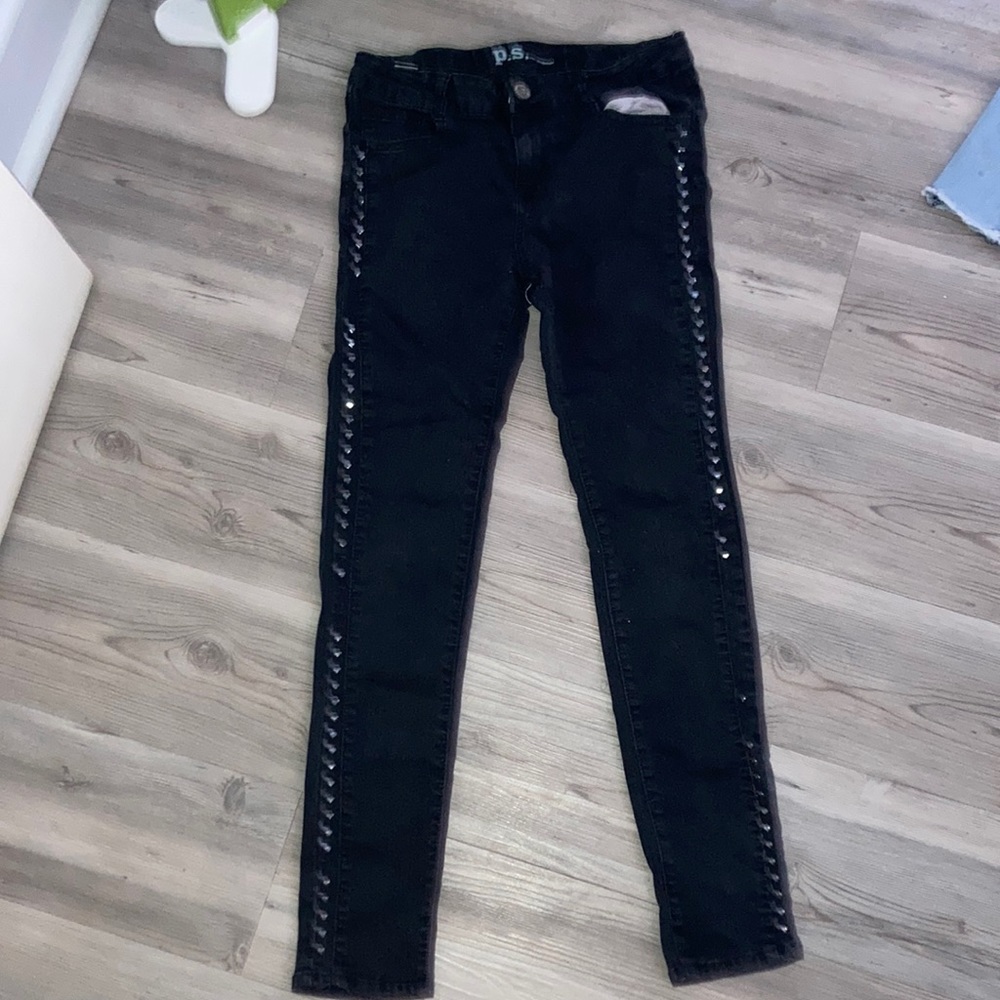 Black jeans with silver sequins